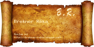 Brekner Réka névjegykártya
